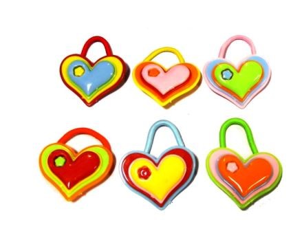 SET 6 ELASTICI CUORE FERMACAPELLI BAMBINA DONNA ACCONCIATURA
