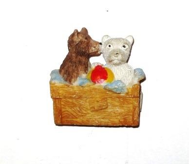 Calamita Magnete Frigo Fridge Magnets  CALAMITINI SEGNAPOSTI BOMBONIERE CESTINO 2 CANI GAGET 