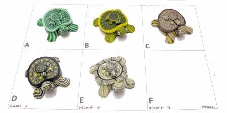 Calamita Magnete Frigo Fridge Magnets  FIMO TARTARUGHE GRANDI CON FIGLIOLO