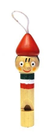 SOUVENIR ITALIA FISCHIETTO IN LEGNO ARTIGIANALE CON CORDICELLA 8*3*2 cm
