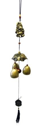 Campanello del Vento Ganesha Ganesh Bell Mystic Knot Wind Chime Wealth Luck 3 Campanelle