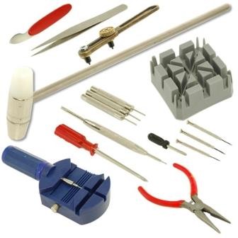 KIT 16 PZ ACCESSORI RIPARAZIONE PER OROLOGI OROLOGIAIO BATTERIA CINTURINO
