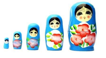 SOUVENIR MATRIOSKA MATRIOSCHE BAMBOLE IN LEGNO DIPINTA A MANO SERIE 1