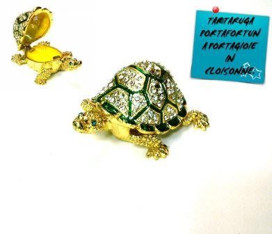 PORTAGIOIE "TARTARUGA PORTAFORTUNA" IN CLOISONNE SMALTATO F358A