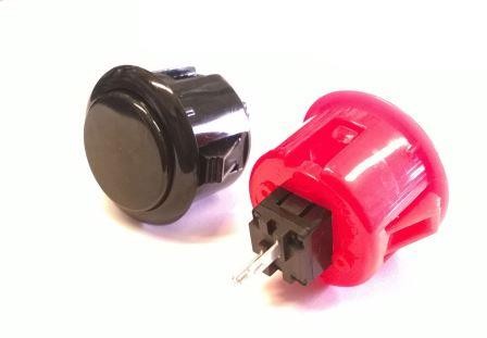 COPPIA PULSANTI ORIGINALI QANBA ROSSI O NERI;QANBA 30MM PUSHBUTTON RED/BLACK
