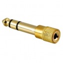 ADATTATORE JACK DA 6.3 (M) A 3.5 (F) SPINA STEREO 1/4" (3.5mm) Female to 3/4" (6.5mm) Male Jack