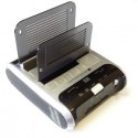 Dual Docking Station per HDD SATA 3.5"&2.5" ; Sim Reader ; Flash Card Reader ; USB Hub 2.0 WS-UEC320D2
