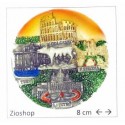 12 x Calamita Frigo Magnete Souvenir "ROMA PIATTO TRAMONTO 5 MERAVIGLIE " Fridge Magnet From Italy