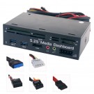 PANNELLO MULTIFUNZIONALE 5,25" ALL IN 1 CON 2 PORTE USB 3.0 C/R DC-12V5V CF SD TF M2 XD MS M2 SIM E-SATA E MIC&CUFFIE 527