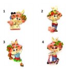 CALAMITA MAGNETE FRIGO RESINA CONIGLIETTI SCUOLA ;FRIDGE MAGNETS RABBITS SCHOOL