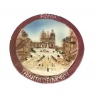 Calamita Magnete Resina"ROMA TONDO R.PIAZZA DI SPAGNA"Fridge Magnet Souvenir