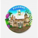 Calamita Magnete Resina Souvenir Sicilia Piatto Palermo Trinacria Fridge Magnets