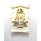 Calamita Magnete Frigo Pergamena Cane Amico Proverbi;Fridge Magnets Dog Series Italy