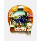 Calamita Magnete Resina"NAPOLI GOLFO FERRO DI CAVALLO"Fridge Magnet Souvenir