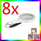 LENTE DI INGRANDIMENTO CON 8 LED RAGGIO UV CONTROLLO SOLDI FALSI LAMPADA TORCIA