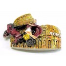 Calamita Magnete Resina"ROMA COLOSSEO CON  BIGA" Fridge Magnet Souvenir