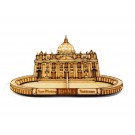 Calamita Frigo Magnete di Legno "ROMA S. PIETRO IN LEGNO" Fridge Magnet Souvenir