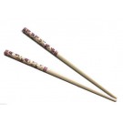 6 X Coppia Bacchette Decorate Fermacapelli Fermagli in Legno 18cm Colori Vari FLOWER