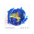 Calamita Magnete Frigo Fridge Magnets  PAESAGGIO MARE CON DOPPIO DELFINI SU ONDA  