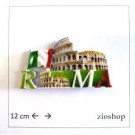 Souvenir  From Italy Rome Calamita Frigo Fridge Magnets  ROMA- COLOSSEO BANDIERA PRINT STYLE  