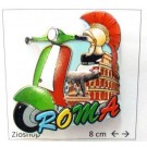 12 x Calamita Frigo Magnete Souvenir "ROMA PRINT MOTO LUPA CAPITOLINA COLOSSEO" Fridge Magnet  From Italy