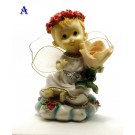 Statuette Angeli portacandela in Resina Natale. Idea Regalo H:14cm