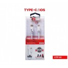 CAVO ADATTATORE DA USB TYPE-C TIPO C A IPHONE COMPATIBILE PD CARICA-DATI