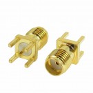 CONNETTORE COASSIALE SMA FEMMINA A PANNELLO PCB THT 