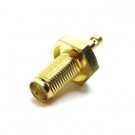 CONNETTORE COASSIALE SMA FEMMINA BULKHEAD DA SALDATE PER RG196 E RG178