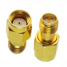 CONNETTORE ADATTATORE COASSIALE  DA RP-SMA MASCHIO A RP-SMA FEMMINA