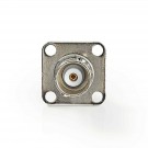 CONNETTORE COASSIALE BNC FEMMINA A SALDARE PANNELLO FLANGIA 4 FORI 