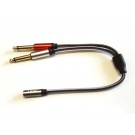 CAVO ADATTATORE AUDIO 3.5 FEMMINA A 2 6,35 L+R  30cm MIXER AMPLIFICATORI EQUALIZZATORI ETC