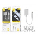 Adattatore Convertitore per Cuffie Type C Jack + Alimentazione Splitter USB C 