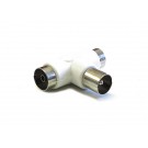 Sdoppiatore per Antenna TV dvb-t2 Connettori Coassiale 1 Maschio-Male 2 Femmina-Female