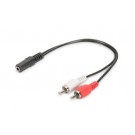CAVO ADATTATORE DA AUDIO JACK 3.5 A RCA MASCHIO 0,2MT
