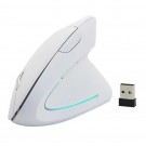 MOUSE BIANCO VERTICALE WIRELESS WIFI DESIGN ERGONOMICO TUNNEL CARPALE POLSO 1600DPI