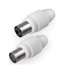 COPPIA DI CONNETTORI PAL ANTENNA TV MASCHIO/FEMMINA