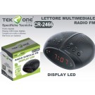 TEKONE Radio Sveglia Digitale FM Display a LED PLL Rosso Allarme FM AM Snooze CR-2466