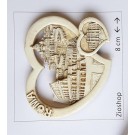 Calamita Frigo Magnete Souvenir Roma Cuore Tris Monumenti Effetto Marmo Fridge magnet