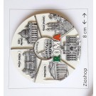 Calamita Magnete Frigo Souvenir Roma Monumenti Misti Tondo  Fridge Magnet Italy Rome