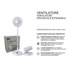 RsZs- VENTILATORE PORTATILE PIEGHEVOLE TELESCOPICO 4 PALE RICARICABILE USB ESPANDIBILE DJD-03853-10
