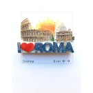Calamita Magnete Frigo Fridge Magnets "I LOVE ROMA" Alba Romana con Brillantini