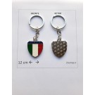 Portachiavi Souvenir Italia Scudetto Tricolore in Metallo Porta Chiave keychain Italy