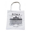Borsa Shopper Tote Bag in Tela Cerniere Tasca Interna Souvenir Roma Italia