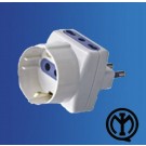 XSL1106 ADATTATORE 16A 3 PRESE 10/16A BIPASSO + 1 PRESA 10A SCHUKO   