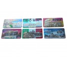 Set 6 Calamita Magnete Frigorifero Fridge Magnets Print Stampe 3D a Rilievo Effetto Riflesso Luce Con Filamento Argenteo ed Oro Roma - Italia