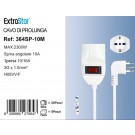 EXTRASTAR CAVO DI PROLUNGA SPINA 10A 1 PRESA SCHUKO CON PROTEZIONE CAVO 10 Metri  C-364SP-10M