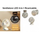 Ventilatore Portatile Estivo Compatto, Mini Ventaglio Ricaricabile USB con Clip Multifunzione 4-in-1: da Tavolo, Mano e a Clip, Flusso d'Aria Potente e Lunga Durata della Batteria, Ideale per Uso in Movimento