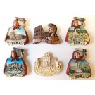 COMPOSIZIONE 4D - 6 PEZZI DI CALAMITE Magnete PER Frigo SOUVENIR DI Roma  ITALIA  Souvenir From Rome  Italy