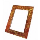 IDEA REGALO CORNICE ARTIGIANALE FOTOGRAFICA IN VETRO ROSSO "GOLDEN PASSION"